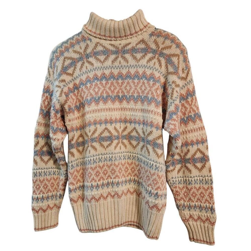 Vintage‎ 80's Milano Design Group turtleneck sweater knit design size medium